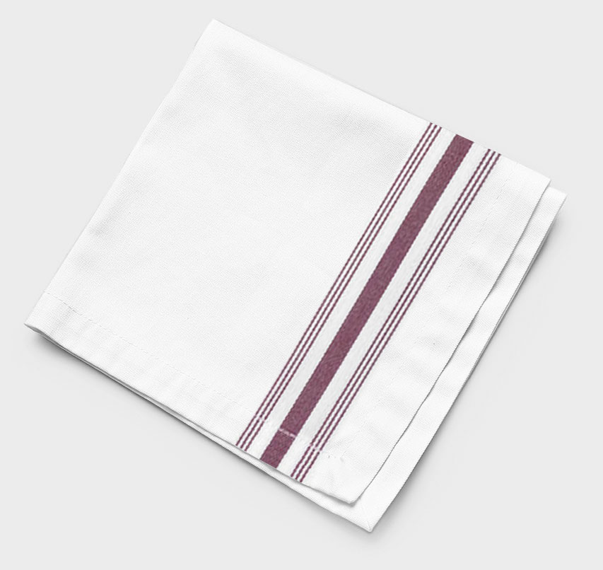 maroon stripe napkin