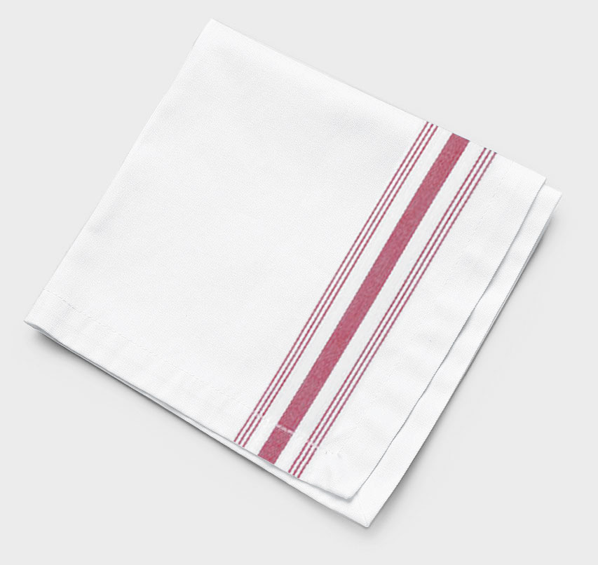 red stripe napkin